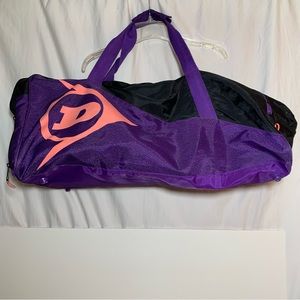 VINTAGE 90s DUNLOP GYM BAG / DUFFLE BAG / TENNIS / SPORTS Retro Purple Black